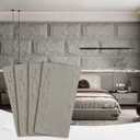 Stone 3D Wall Panels,4-Pack PU Wall Panels, 23.6"*47.2" Wall Paneling for Interior Wall Decor, Faux Stone Wall Panel for Accent Wall Decor, Sophisticated & Stylish 3D Wall Decor (Cement Grey)