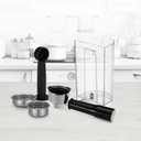 51mm Coffee Espresso Portafilter/Espresso Machine Holder, 2 ears, Black Handle, Stainless Steel Filter Cup Holder & water container