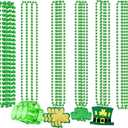 18PCS St. Patrick's Day Shamrock Necklace Clover Green Bead Party Favors Novelty St Patricks Day Shot Glasses Bead Necklaces Irish Beer Decorations Supplies