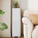 Hzuaneri Corner Bathroom Cabinet,Small Corner Floor Cabinet with 4 Doors, 9.1"D x 9.1"W x 30.9"H
