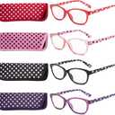 EYEGUARD Polka Dots Fashion Ladies Reading Glasses 4 Pairs Spring Hinge Readers for Women