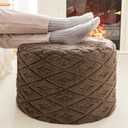 Round Pouf Ottoman 20 x 20 x 14 Inches Boho Poof Home Decor Floor Pouffe Ottoman Foot Rest for Couch Sofa Bean Bag Chairs Living Room Bedroom Coffee