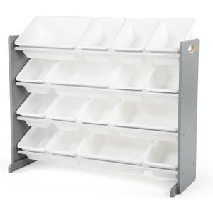 Humble Crew Supersized Toy Storage Organizer with 16 Removable Bins, Grey/White  Large Toy Storage for Toddlers Ideal for Kids' Rooms, Playrooms, and Nurseries - Modern Toy Bins for Kids
