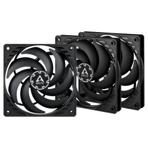 ARCTIC P12 Slim PWM PST (3 Pack) - PC Fans, 120mm Case Fan with PWM Sharing Technology (PST), Pressure-optimised, Quiet Motor, Computer, Extra Slim, 3002100 RPM - Black