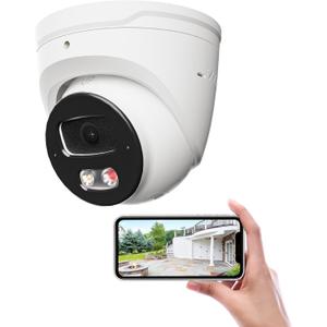 4K PoE IP Camera Outdoor, 8MP IP Camera with Remote View, 100Ft Full Color Night Vison, 2 Way Talk, No Monthly Fee Security Camera Wired with Motion Detection, IP67, Support 512GB MicroSD