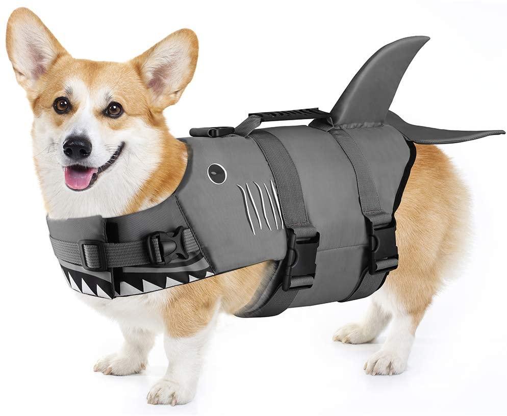 Petacc Dog Life Jacket - Looks Like a Great White Shark 