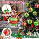 2.4inch Red Green Christmas Ball Ornaments 12PCS Glittering Hanging Bulbs Pendants Elf Shatterproof Christmas Balls Red Green Xmas Baubles for Holiday Xmas Tree Home Indoor Decors
