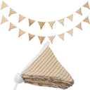 Oudain 15.5 ft Pennant Banner Flags, 2 Pcs Nursery Garland Triangle Bunting Flag Baby Banner for Nursery Decor Baby Birthday Boho Wedding Shower Party Event, Each 7.75 ft(Vivid Color)