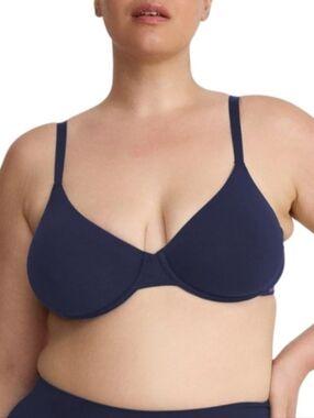 Organic Basics Women's Core Cotton Push-up Bra (36D, Deep Navy)