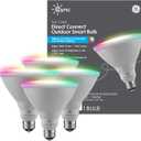 GE CYNC Smart LED Light Bulbs, Color Changing Lights, Bluetooth and Wi-Fi Lights,Compatible with Alexa and Google Home, PAR38 Outdoor Floodlight Bulbs (4 Pack)