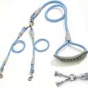 Dual Dog Leash with Tangle-Free Swivel  Heavy-Duty Two Dog Leash No Tangle for Walking, Running, or Training  Detachable Nylon Lead for Small, Medium & Large Dogs