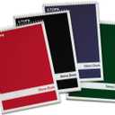 TOPS Steno Books, 6" x 9", Gregg Rule, Green Tint Paper, Assorted Color Covers, 80 Sheets, 4 Pack (80221)