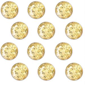 Sparkling Glass Magnets - 12 Pcs Crystal Strong Fridge Magnets for Office, Whiteboard, Cabinet and Dishwasher Decoration, (Golden)