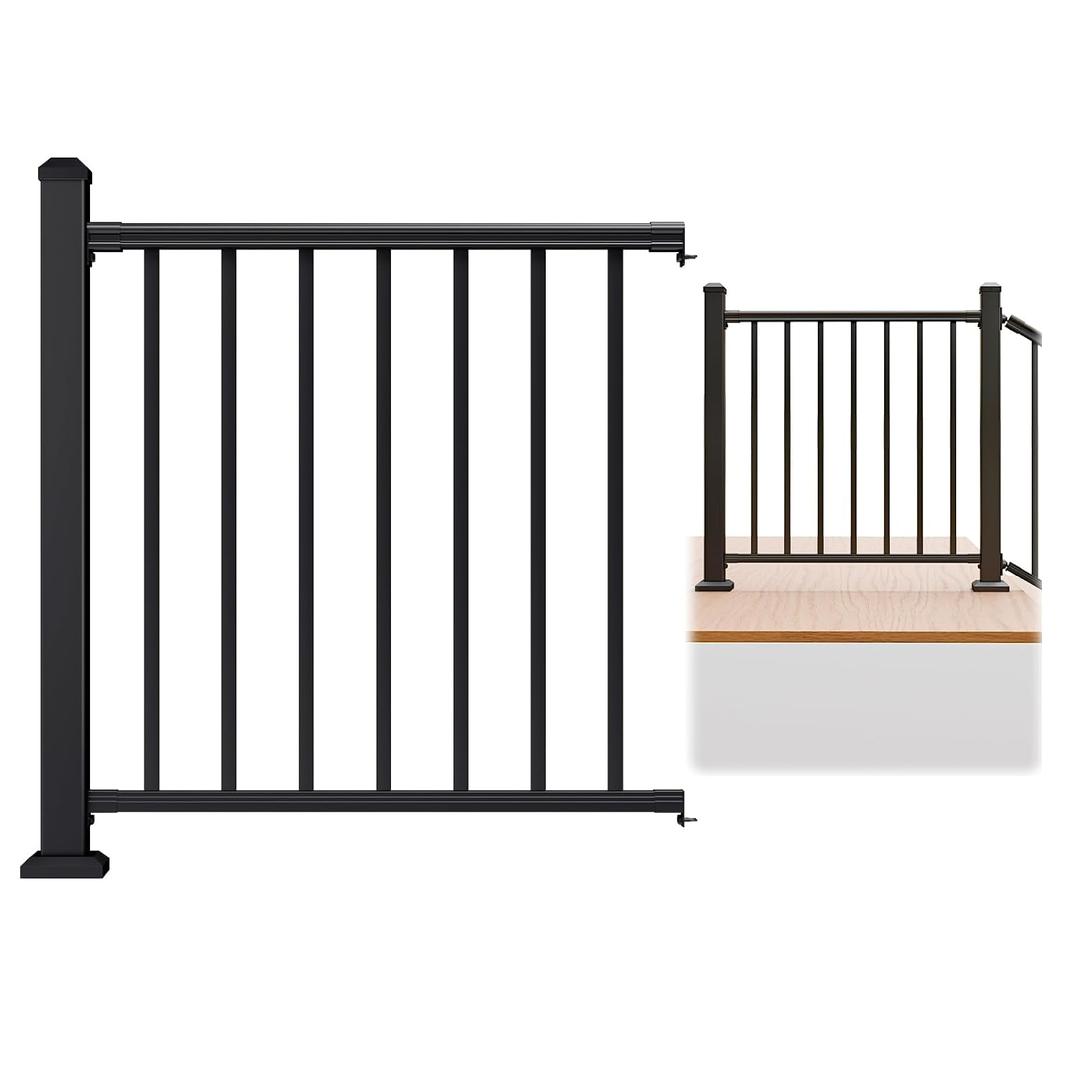 Egadis 1 Pack 36 in x 3 ft Modular Aluminum Porch and Deck Railing Kit