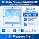 Portable AC Window Seal Kit for Casement & Crank Windows, 300CM/118 No-Drill Window Vent Kit, Adjustable Zipper Seal for Single & Dual Hose Portable Air Conditioners, Waterproof AC Window Kit
