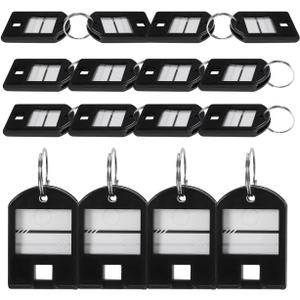 VILLCASE Plastic Key Tags with Writable Labels and Split Rings Compact Key Labels for Keys Luggage USB Drives Backpacks and Locker Id Reusable Hanging Tag Set
