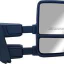 Replacement Passenger Right Side Door Towing Mirror Power and Heated with Signal Light and BLIS Textured and Chrome Back Cover For Ford F-150 F-250 F-350 F-450 F-550 Super Duty from 2015 to 2020