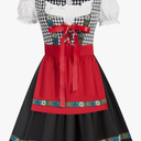 Kate Kasin Women's German Dirndl Dress Costumes for Traditional Bavarian Oktoberfest Carnival Halloween Size S