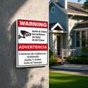2 Pack Video Surveillance Signs Bilingual 12 8 Inches Rust Free Aluminum UV Protected Reflective Waterproof Sign with Pre-drilled Holes for Indoor Outdoor Use