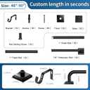Black Curtain Rods for Windows 48-90Inch(4-7.5ft) Heavy Duty Wrap Around Blackout Curtain Rods,Adjustable Room Darkening Drapery Rod for Bedroom, Living Room, Sliding Door & Outdoor Patio