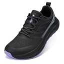 Kricely Men's Road Running Shoes Wide Toe Box Shoes for Men Zero Drop Walking Sneakers Breathable Cross Training Shoe for Gym Sport Black, Size 8.5