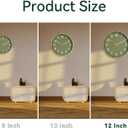 Roymnie Wall Clock 12 Inch Silent Green Wall Clocks Battery Operated- Modern Non Ticking Analog Clock Decorative for Living Room Bedroom Office Kitchen(Gold)