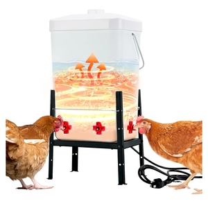 Heated Chicken Waterer, Chicken Water Heater 3 Gallon, 4 Horizontal Nipples, 5FT Power Cord, Detachable Legs, Winter-Proof Poultry Water Heater for Chickens, Ducks, Geese