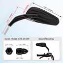Motorcycle Mirrors Black,5/16 24 UNF Motorbike Rear View Mirror fits for Harley Sportster Road King Street Glide road glide Electra Glide Dyna Softail Ultra Vrod