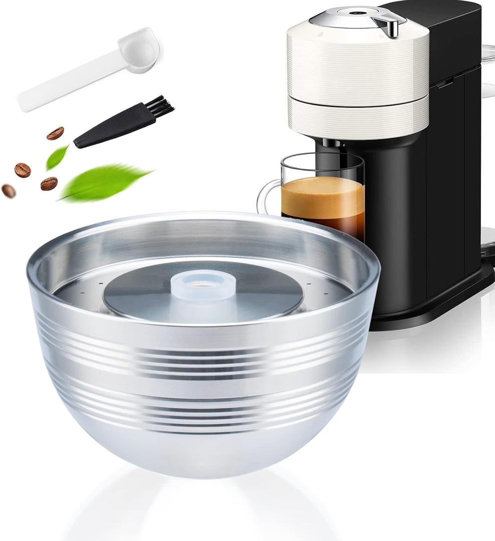 Reusable Ver*tuo Next Coffee Pods Holder Stainless Steel Refillable Filters Vert*o Coffee Pods pods Only Compatible with Nesp*esso VER*TUO NEXT - 3.0 Genaration