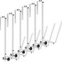 6 Pcs Solar Cover Holder for Above Ground Pool Adjustable Solar Holder Metal Equipment Storage Hooks for Framed Above Ground Swimming Pools (White)