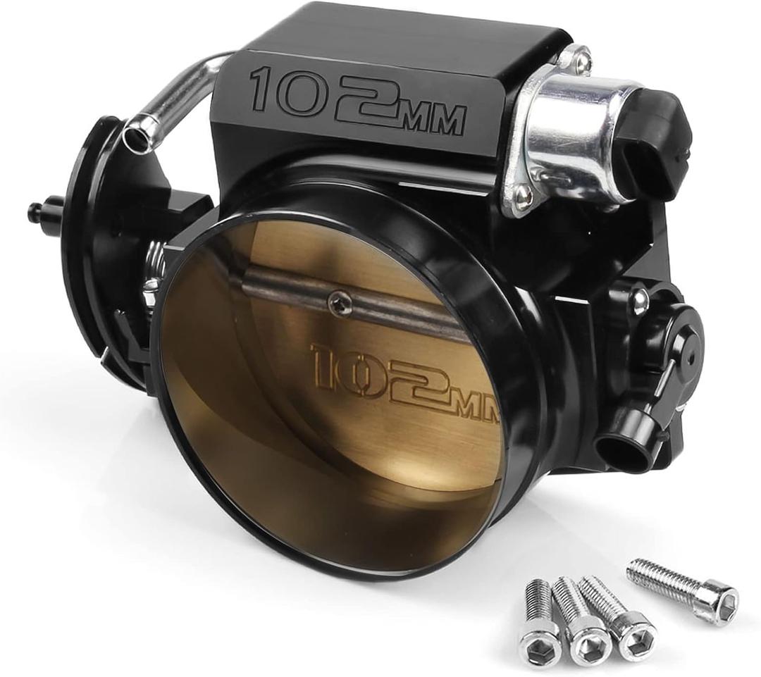 LS 102MM Throttle Body Assembly with Throttle Position Sensor and IAC for LS1 LS2 LS3 LS6 LS7 LSX Aluminum Black