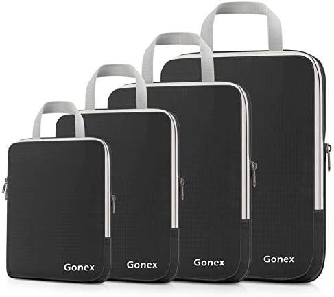 3pcs Gonex Compression Packing Cubes, Expandable Storage Travel Luggage Bags Organizers