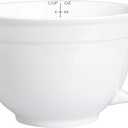 Sweejar Porcelain Mixing Bowl with Scale, Ceramic Serving Container for Kitchen, Nesting Bowl with Handle, Using for Baking, Prepping, Cooking, Set of 1(White)