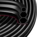 40 Feet Self-Adhesive Rubber Weather Stripping Fits Big Gaps, Extra Thick Rubber Door Weather Stripping Door Seal Strip for Door Frame Door Insulation Strip Waterproof(Black)