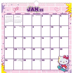 2025 Hello Kitty & Friends Spiral Wall Calendar