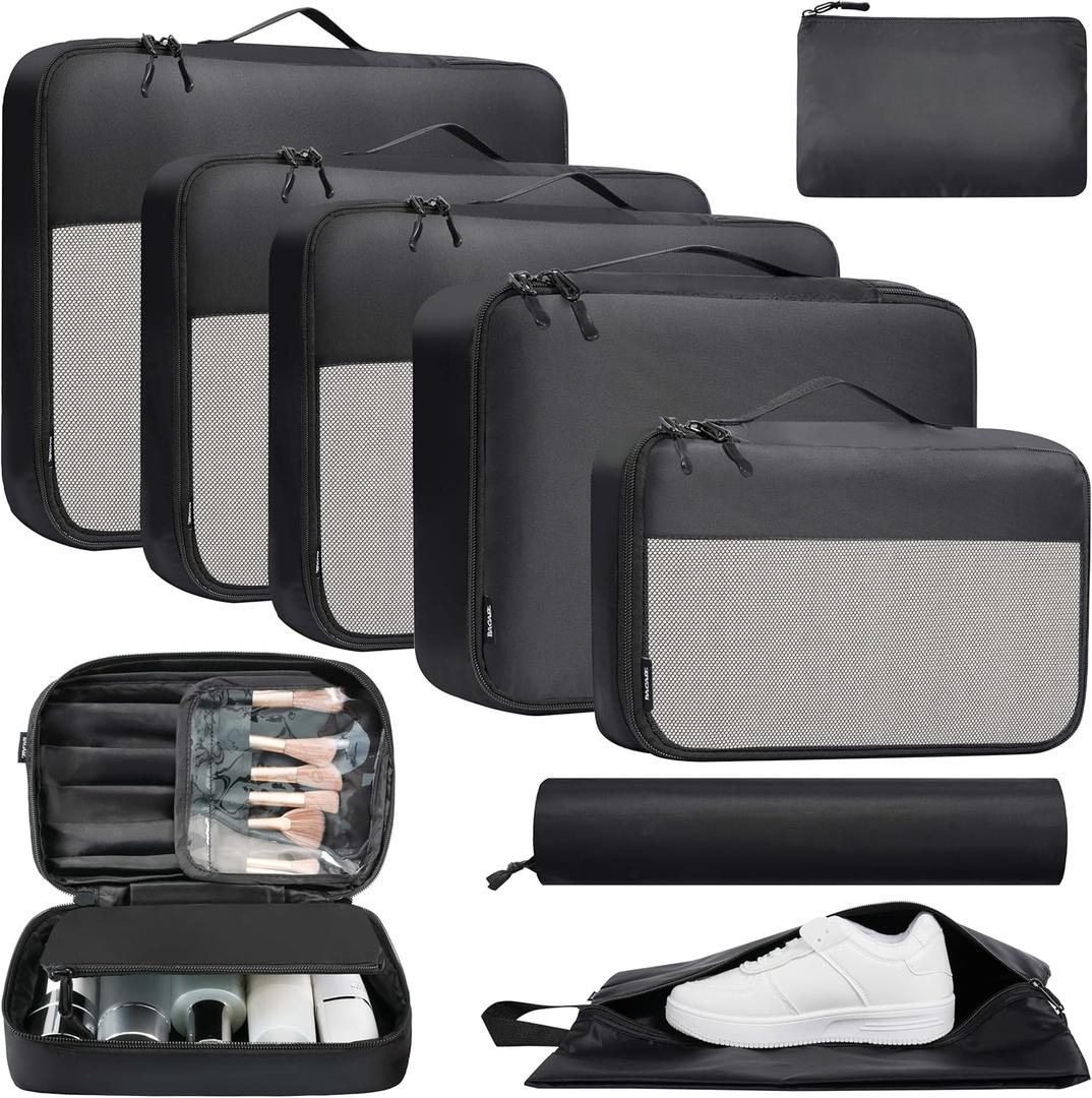 BAGAIL 8 Set/9 Set Packing Cubes Luggage Packing Organizer for Travel, Suitcase Packing Bags for Travel Accessories