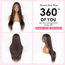 Vemalin Highlight Ombre Lace Front Wig Human Hair Straight Lace Front Wigs Human Hair Pre Plucked 13x4 1B/30 Brown Highlight Wig 200 Density Colored 32 Inch Balayage Wigs for Women