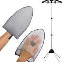 Steamer Hanger Stand with Garment Steamer Ironing Gloves,Garment hanger for steaming clothes,Steam rack for clothes,Handheld garment steamer rack