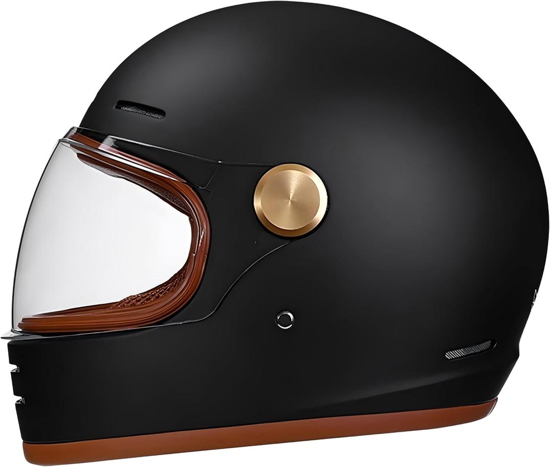 Retro Motorcycle Helmet for Adults Vintage Full Face Helmet with Ventilation System, Waterproof Design for Motorcycle Riding, X-Large