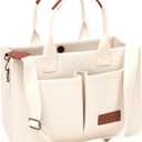 Tote Bag for Women With Compartments,Large Canvas Totes Women's Purse Crossbody Bags Work Laptop Book Bag Shoulder Handbags