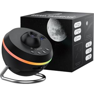 Galaxy Projector, Star Projector Home Planetarium with 1 Glass Projection Disc, 180 Rotatable Starry Sky Night Light with Meteor Effects & Light Strip for Bedroom, Kids & Adults Gift (Black)