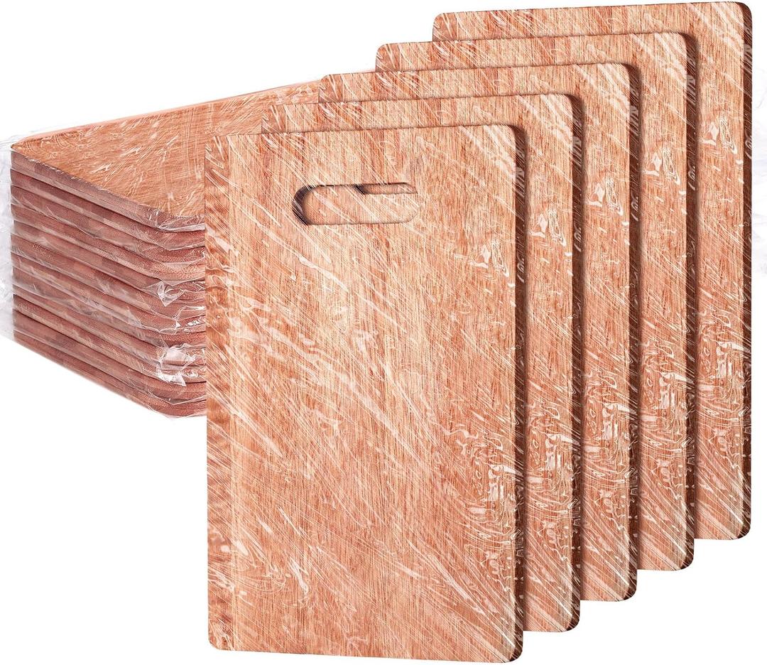 Gerrii 12 Packs Wooden Cutting Boards Set with Handles Engraving Blanks Kitchen Serving Platter Bulk for Vegetables Meat Pizza Cheese (12 x 8 Inch, Acacia Wood)
