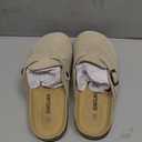 Xiakolaka Women's Suede Clogs Adjustable Buckle Slip on Footbed Home Clog Slippers (6, Beige)