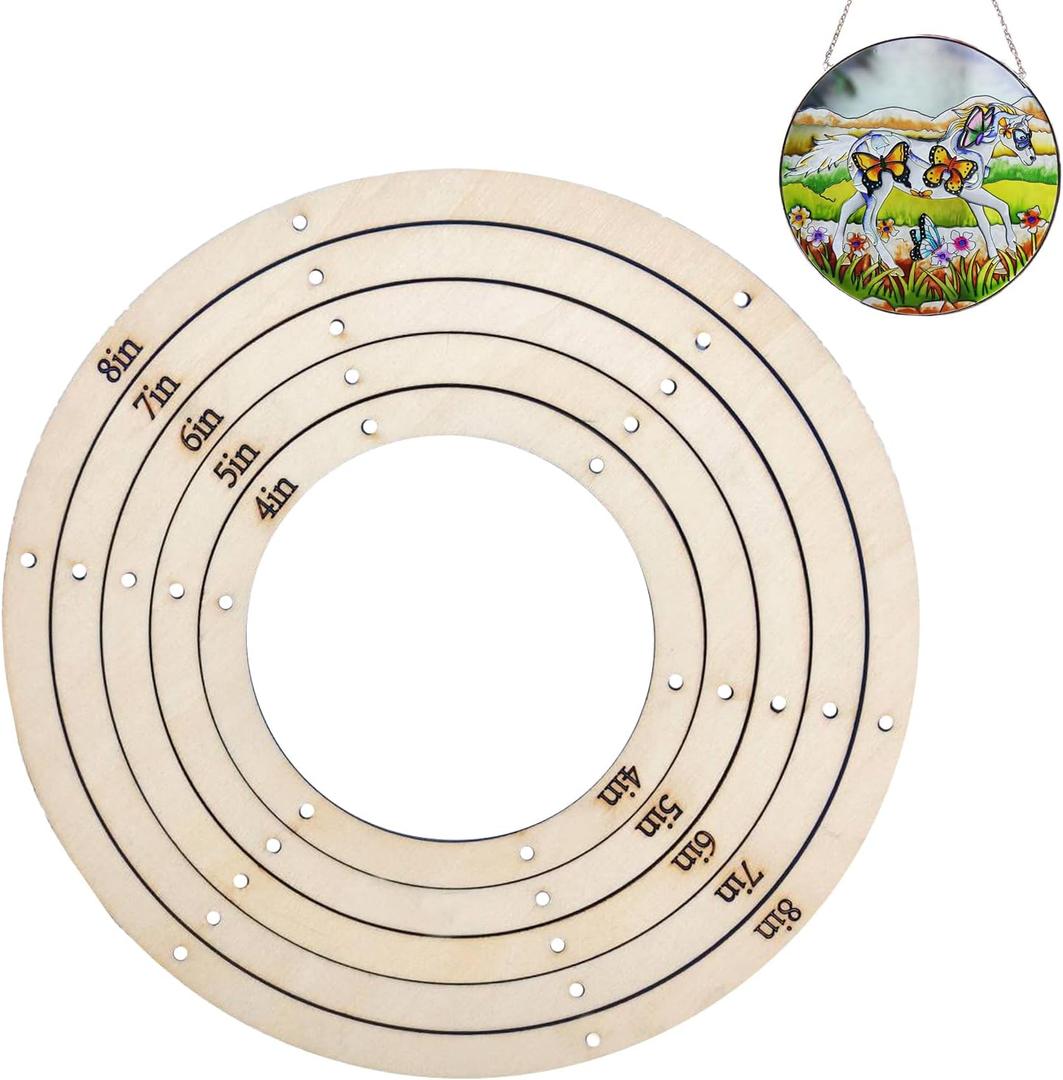 5 Pcs Stained Glass Circle Layout Frame 4/5/6/7/8inch Layout Block System for Stained Glass for Stained Glass Projects DIY Tools