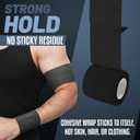 24 Pack Self Adhesive Bandage Wrap - 2" X 5 Yards Cohesive Bandage Wrap for Ankle, Knee, Wrist Support  Lightweight, Breathable, Stretchy, No Stick to Hair (Black)