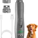 Dog Nail Grinder with LED Light Quiet 2-Speed Pet Nail Trimmer for Small & Medium Dogs and Cats Low Vibration Professional Nail File for Painless Claw Grooming (Gray New), Pack of 4