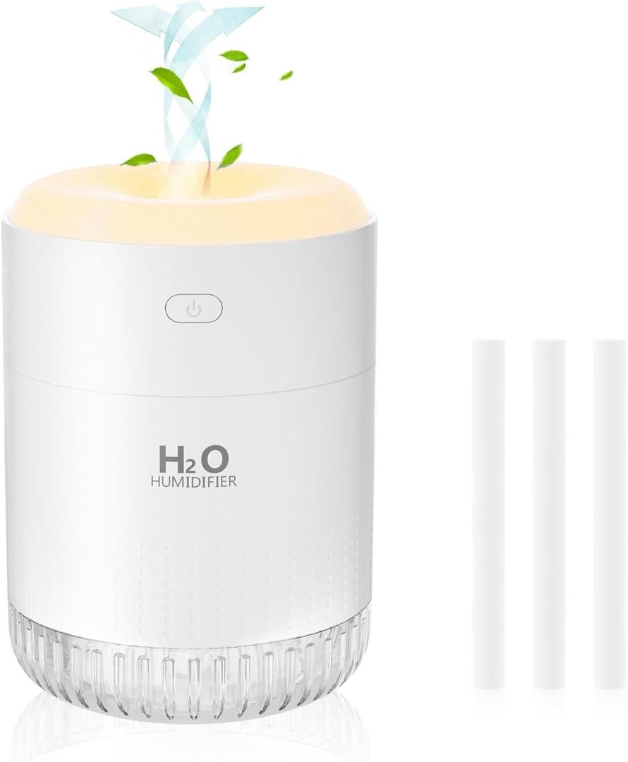 Humidifiers for Bedroom air Humidifiers for Home Small Plants Baby Humidifier Indoor Portable Cool Mist Mini Room Humidifier Travel Desk 350ml (Pale White)