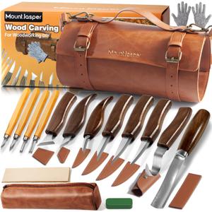 Wood Carving Kit, Deluxe Wood Carving Tools Whittling Kit with 8 Whittling Knives & 4 Detail Carving Knives & Storage Bag, Widdle Kit for Beginners, Carpenter