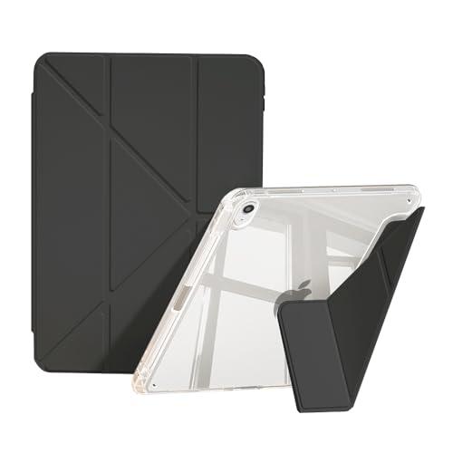 Slim Case for iPad Air 11 Inch M3/M2 (2025 7th/2024 6th), 10.9 Inch 5th Gen 2022/4th Generation 2020 with Pencil Holder, Auto Wake-Sleep, Multi-Angle Stand Clear Cute Acrylic Smart Cover (Black)