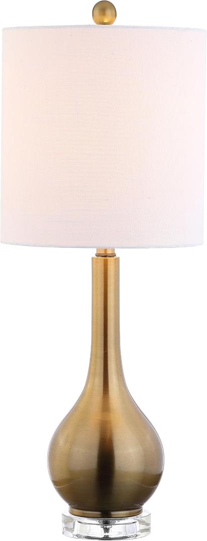 JONATHAN Y Dylan Teardrop LED Table Lamp 25", Brass Gold